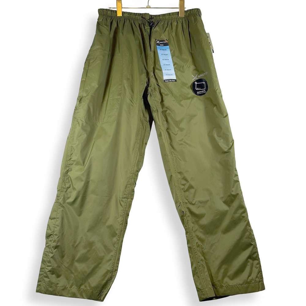 Arctix Men's Storm Rain Pants Olive Green NWT Packable Water Repellent M 28L